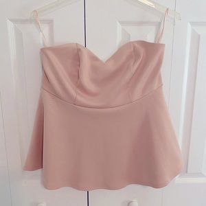 Torrid blush peplum strapless top